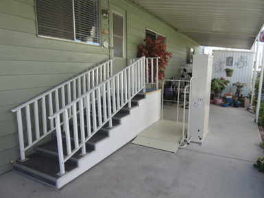 Mac's Lift PL-50 VPL safely bypassing stairs